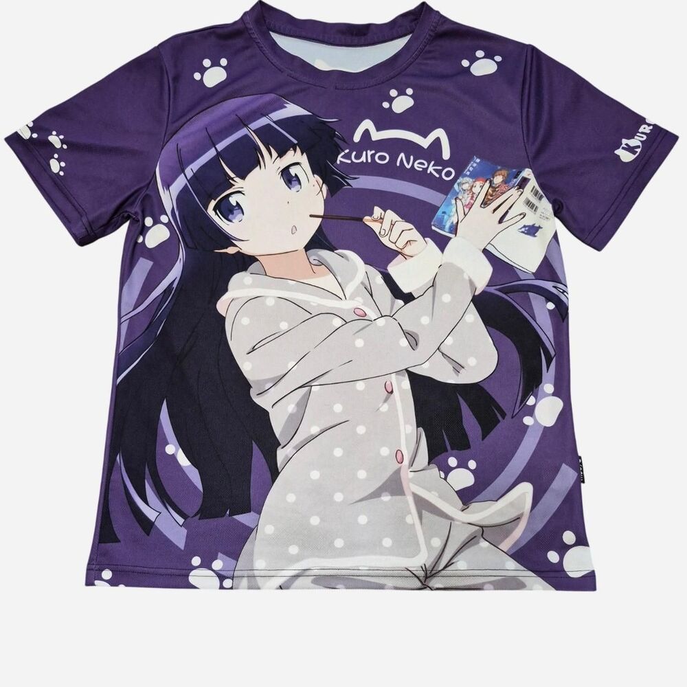 Moeyu Women's Purple Anime T-shirt Size L